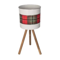 Transpac Set Of 3 Multicolor Metal Standing Container Planters Indoor Tabletop Pots For Christmas Home Decor And Gifts