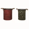 Transpac Metal Red Christmas Rugged Buckets Set Of 2