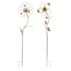 Transpac Metal Bee Flower Yardstakes Set Of 2 Decorative Garden Stakes With Bird Figurines For Indoor And Outdoor Use