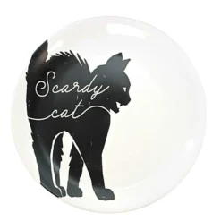 Transpac 8.0 Inch Halloween Line Art Plates Halloween Seasonal Tabletop , Halloween Decor St/4 Black Cat Ghost Crow Skull (4PC) -Transpac GUEST dc0c5f3a 593f 454a bb10 9ce499fc1857