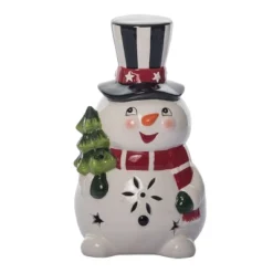 Transpac 8.5 In Holiday Nostalgic Snowman Decorative Object For Christmas Dolomite Home Decor