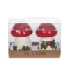Transpac Dolomite Christmas Mushroom Salt And Pepper Shaker Set Of 2 Ceramic Multicolor Holiday Tabletop Decor