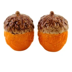 Transpac 3.0 Inch Patterned Acorn Salt & Pepper Shaker Set Fall Salt And Pepper Shaker , Autumn Thanksgiving Seasonal Tableware (2PC) -Transpac GUEST e039b510 de83 42fa 8954 48af1263ed14