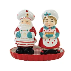 Transpac 4.0 Inch North Pole Salt And Pepper Shakers , Christmas Mr. Mrs. Claus (3PC) -Transpac GUEST e07d45bd c6f7 4495 a69d 32eb9e481ebd