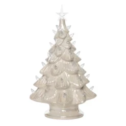 Transpac 13.6 Inch White Holiday Tree With Pearlescent Glaze Decorative Stoneware For Christmas Decor -Transpac GUEST e123ee90 3864 4500 a5f9 cc37ec77fde3