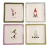 Transpac Christmas Ceramic Gnaughty Gnome Plate Set Of 4 Christmas Home Decorations