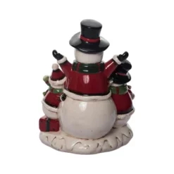 Transpac Dolomite Light Up Jolly Snowmen Décor - Festive Christmas Decorative Objects For Holiday Cheer -Transpac GUEST e1becc07 14db 49a7 8183 6a71c392e1de