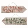 Transpac Wood Multicolor Christmas Changing Seasons Reversible Tree Or Pumpkin Arrow Wall Accent