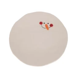 Transpac Ceramic Melted Snowman Platter For Holiday Treats Multicolor Christmas Tabletop Decor Dishwasher Safe