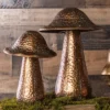 Transpac Oversized Metal Bronze Mushroom Decor Set Of 2 Unique Home Decorations For Spring And Seasonal Decor
