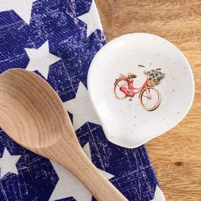 Transpac Ceramic Bike Spoon Rest Home Decor Patriotic Design Perfect For Kitchen And Dining Ceramic Spoon Holder 1 Transpac Ceramic Bike Spoon Rest Home Decor Patriotic Design Perfect For Kitchen And Dining Ceramic Spoon Holder