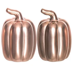 Transpac Harvest Gold Metallic Pumpkin Dolomite Salt And Pepper Shakers Collectables Gold 3.75 In. Set Of 2 -Transpac GUEST f6d10e34 97b2 484e bcb5 c74a8d0f2eaa