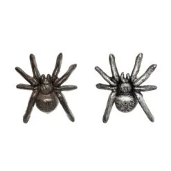 Transpac Iron Spider Decorative Object Set Of 2 - Unique Metal Home Decor For Spooky And Stylish Interiors