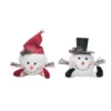 Transpac Foam Snowman Head Decor Set Of 2 Christmas Home Decorations For Festive Holiday Cheer