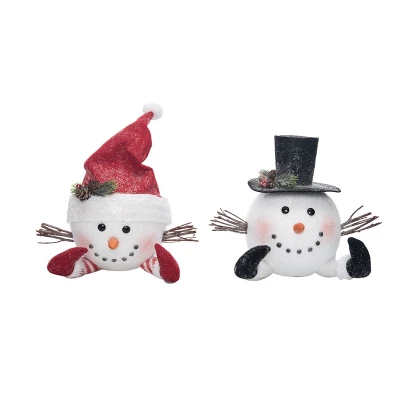 Transpac Foam Snowman Head Decor Set Of 2 Christmas Home Decorations For Festive Holiday Cheer 1 Transpac Foam Snowman Head Decor Set Of 2 Christmas Home Decorations For Festive Holiday Cheer