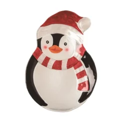 Transpac 15.16 In Multicolor Christmas Penguin Glass Platter Perfect For Holiday Serving And Festive Decor -Transpac GUEST f96614de 7c4a 4a94 8f19 ab14935d7a6d
