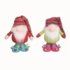 Transpac Plush Bright Standing Gnome Set Of 2 Decorative Figurines Multicolored Polyester Christmas Tabletop Decor