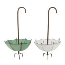 Transpac Rustic Metal Umbrella Planter Pick Set Of 2 Home Decorations Spring Decorative Objects