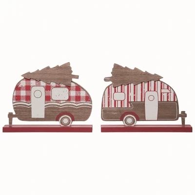 Transpac Christmas MDF Ticking Stripe Camper Decor Set Of 2 Christmas Home Decorations 1 Transpac Christmas MDF Ticking Stripe Camper Decor Set Of 2 Christmas Home Decorations