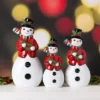 Transpac Dolomite Vintage Snowman Set Of 3 Christmas Decorative Objects For Festive Holiday Decor